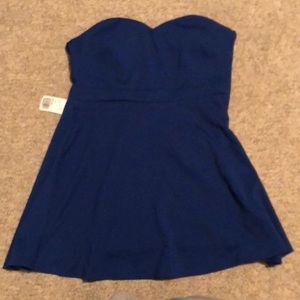 Royal blue strapless dress